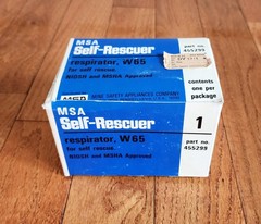 MSA SELF RESCUER RESPIRATOR W-65 W/BELT LOOP # 455299 NIOSH MSHA