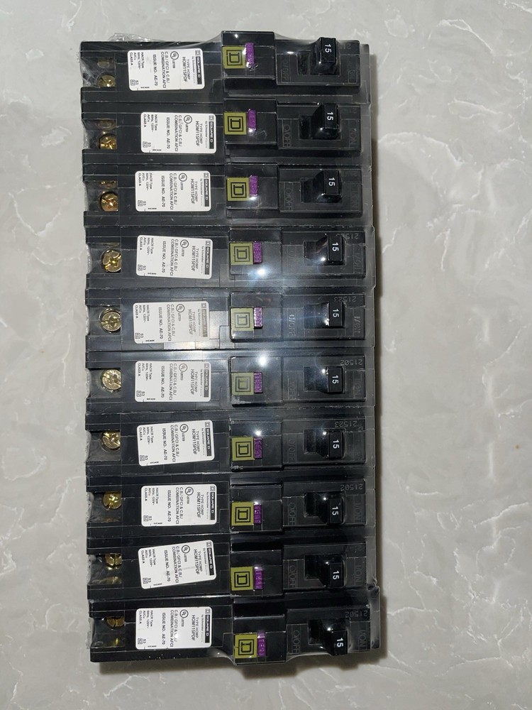 10PCS SQUARE D HOMELINE HOM115PDF HOM115PDFC PLUG ON NEUTRAL 15A AFCI/GFCI
