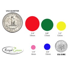 Color Coded Round Circle Map Dots Sticker 3/8 Inch Multi Colors Available 10mm