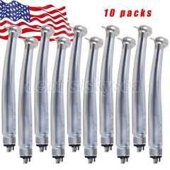 1/5/10Pcs Dental High Speed Handpiece Push Button Turbine 4 Hole Standard Head