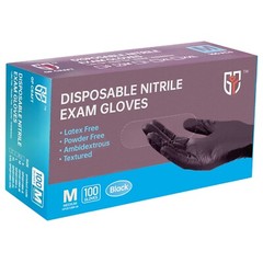6Mil Black Nitrile Gloves Heavy Duty Mechanic Auto Detail Powder Free 100 Pack