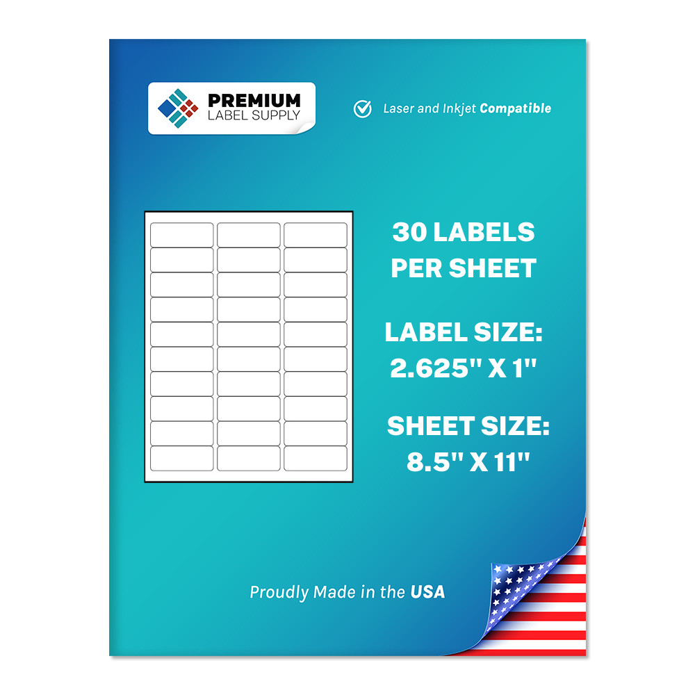 15000 2.625″ x 1″ Self Adhesive Address Labels 30 per sheet 500 sheets * 30 up *