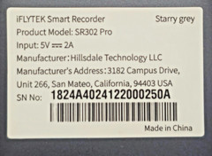 iFLYTEK SR302 Pro Smart Voice Recorder Starry Grey- Very Clean- no box