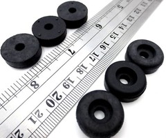 Screw on Rubber Bumper Pad Feet Fit 3/16″ #10 Screw Hole, Has 3/4″ Pad 1/4″ Tall