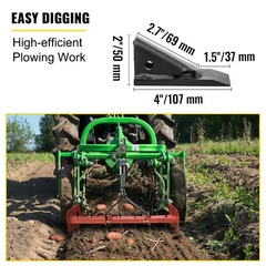 VEVOR 18” Box Blade Shank Scarifier Shanks Teeth 4 Holes Box Scraper Shank 6pcs