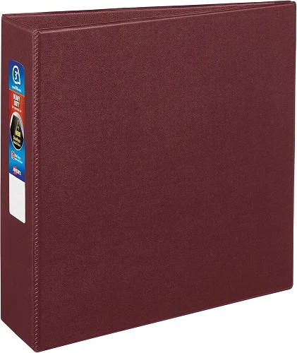 Avery 79363 3-Ring EZD Binder, 3-Inch Capacity, 8-1/2-Inch x11-Inch, Maroon