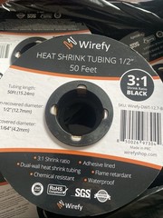 Adhesive Lined Heat Shrink Tubing 1/2″ – 50ft Black, 3:1 Ratio, Durable