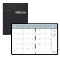 2024-2025 8.5-inch x 11-inch Academic Monthly Planner, Leatherette Cover, Bla…