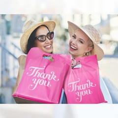100 Pcs Pink 12×15″ Thank You Bags, Shopping Bags 1 count (Pack of 100),