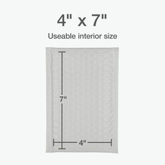 Bubble Mailers, 4 x 8 Shipping Envelopes, Self-Seal, Durable White Padded Env…