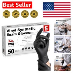 Medium 4-Mil Disposable Black Vinyl Gloves – Perfect for Medical & Cooking Use