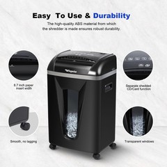 15-Sheet Paper Shredder with 58dB Quiet Operation, P4 Cross-Cut Security for …