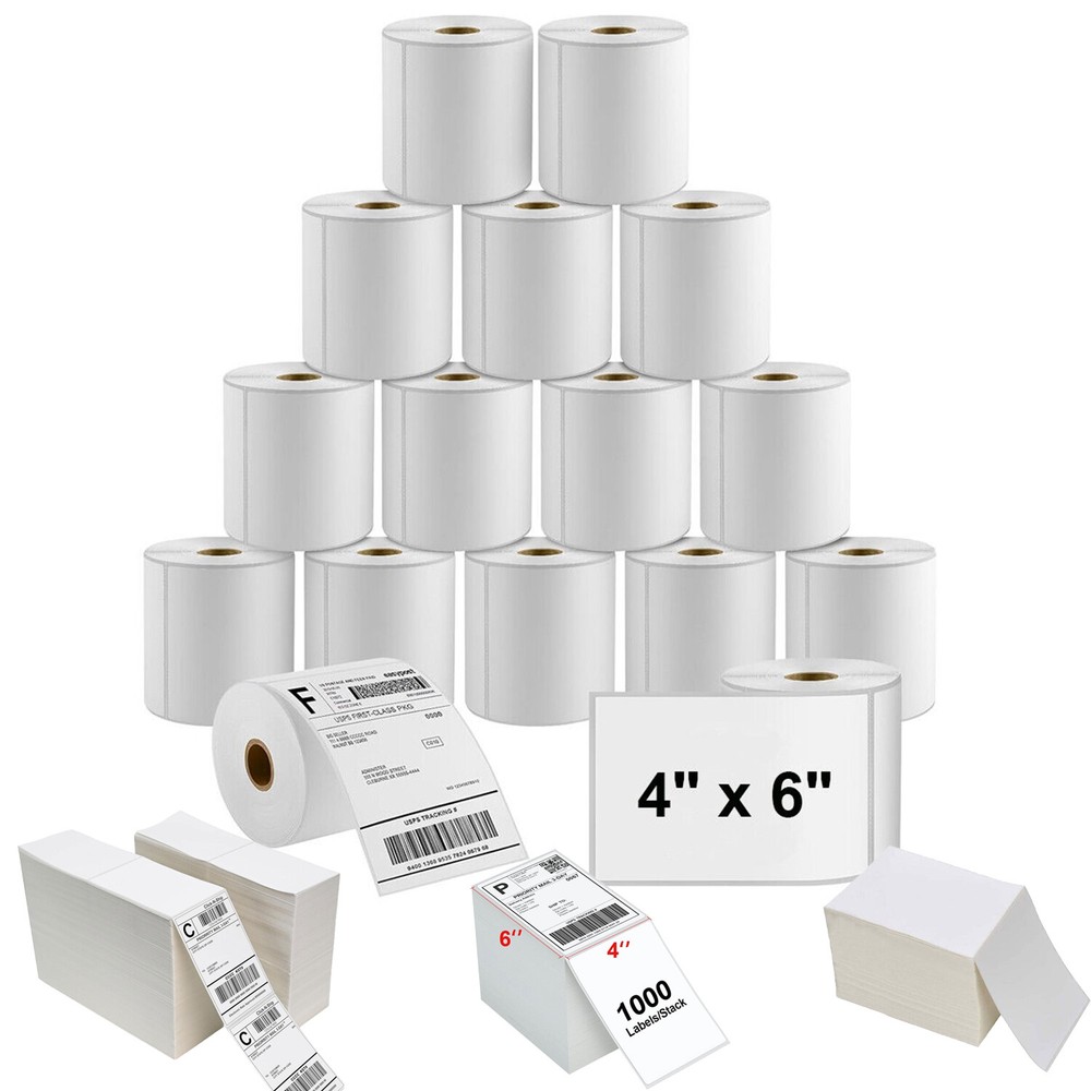 4″x6″ Direct Thermal Address Shipping Labels For Rollo & Zebra Fanfold/Roll US
