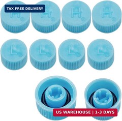 Car A/C Valve Core Cap, AC System Charging Port Seal Caps, Leakproof High & Low