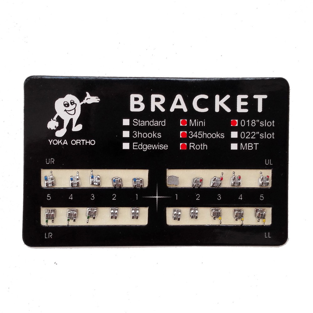 YOKA Dental Ortho Metal Brackets Braces Mini Standard Roth MBT 022 018 345 Hooks