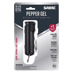 Sabre Red F15-BUSG Pepper Gel Black Aluminum/Plastic Flip Top Keychain