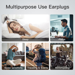 Reusable Silicone Ear Plugs Noise Cancelling Earplugs Protector Study Sleep Swim