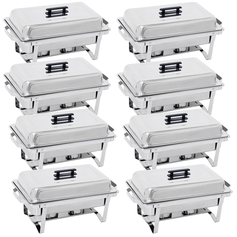 2/4/6/8 Pack 8QT Chafing Dish Wedding Buffet Stainless Steel Chafer Full Size