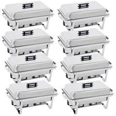2/4/6/8 Pack 8QT Chafing Dish Wedding Buffet Stainless Steel Chafer Full Size