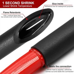 55 ft Dual Wall Adhesive Glue Lined Φ1/4″ (6.4mm) Heat Shrink Tubing 3:1 Ratio