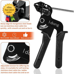 Metal Cable Tie Gun Kit with 100 Stainless Steel Cable Ties Zip Tie Tool Set 80C