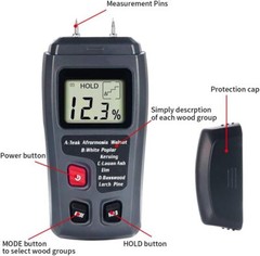 Digital LCD Wood Moisture Meter Detector Tester Wood Firewood Paper Cardboard