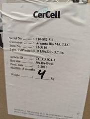 CerCell CellVessel Sub 150×320-5,7 liter Single- Use -Bioreactor 2/pack
