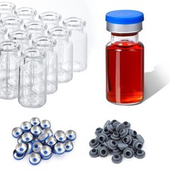 500/1000Pcs 10ml Amber Glass Vials Clear Headspace Lab Vials w/ Cap Sample Vials