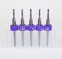 (5) – 1.60mm (.0630″) Carbide End Mills, 2 Flute Kyocera 1600-0630.250A2