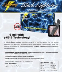 Box of 100pcs Black Lightning Nitrile 6Mil Gloves Size Large by Atlantic Safety