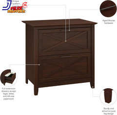 Key West 2 Drawer Lateral File Cabinet in Bing Cherry Document Storage for Home