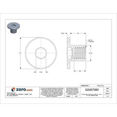 Binding Barrel, 3/8″-16, 1/2 In Brl Lg, 1/2 In Brl Dia, Stainless Steel Plain,