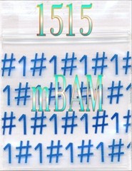 100 PACK BLUE LUCKY 777s 1515 Apple Zip Baggies 1.5×1.5″ Mini POLYBAGS