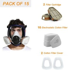 15 in 1 Full Face Gas Mask Spraying Painting 6800 Facepiece Reusable Respirator