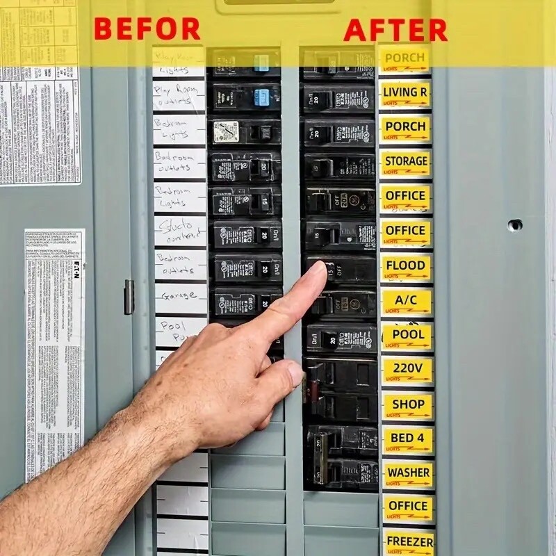 1-set 129pcs Circuit Breaker Box Labels, Conspicuous Identification Weatherproof