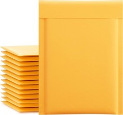 100 Pack Yellow Kraft Bubble Mailers 6×10 Inch – Secure Self-Sealing Envelopes