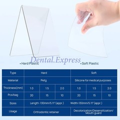 1 Pack Dental Vacuum Forming Sheets Lab Splint Thermoforming Materials Hard Soft