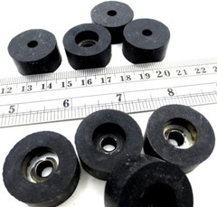 Screw on Rubber Bumper Pad Has 3/16″ Screw Hole – 1″ Pad, 1/2 Tall – Free Ship!