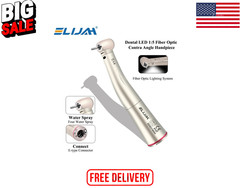 Dental 1:5 Fiber Optic Handpiece LED Quattro Spray Push Button Contra Angle