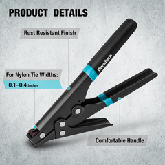 8-Inch Zip Tie Tool, Ergonomic Cable Tie Gun for Fastening and Cutting Plastic o