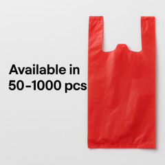 Bags 1/6 Large 21 x 6.5 x 11.5 Red T-Shirt Plastic Grocery Shopping Bags
