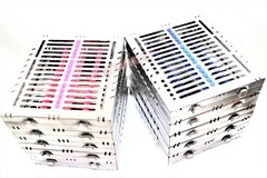 10 GERMAN DENTAL AUTOCLAVE STERILIZATION CASSETTE BOX TRAY FOR 15 INSTRUMENT