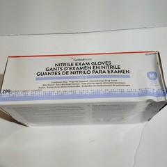 Disposable Nitrile Gloves, M, Non‑Sterile, Powder‑Free, Latex‑Free, 1 Box of 200