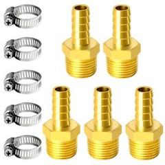 Brass Hose Barb Fitting 3/8 Inch Barb To 1/2 Inch Male Npt Adapterpack Of 5