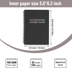 Accounting Ledger Book – A5 Check Register for Small Businesses & Personal Use