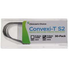 Clinician’s Choice 206108 Convexi-T S2 Convex Tofflemire Bands 55mm 30/Pk