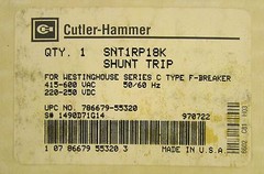 CUTLER HAMMER SNT1RP18K F Frame Shunt Trip 415-600 VAC 220-250 VDC 1490D71G14