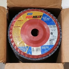 Norton 99024 Red Heat Quick Trim 6″ X 7/8″ Flap Disc Type 27 40-Grit Pack Of 10