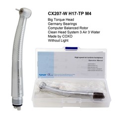 COXO Dental High Speed Handpiece 4 Hole Air Turbine CX207-W 3 Spray Push Button