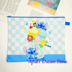 Aloha Stitch Ice Cream Single Zipper Pouch File Pocket Folder Storage Bag